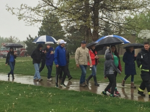 Group Walking in the Rain